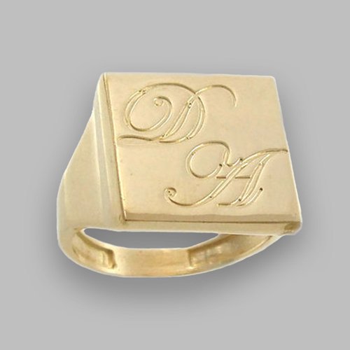 Square deals monogram ring